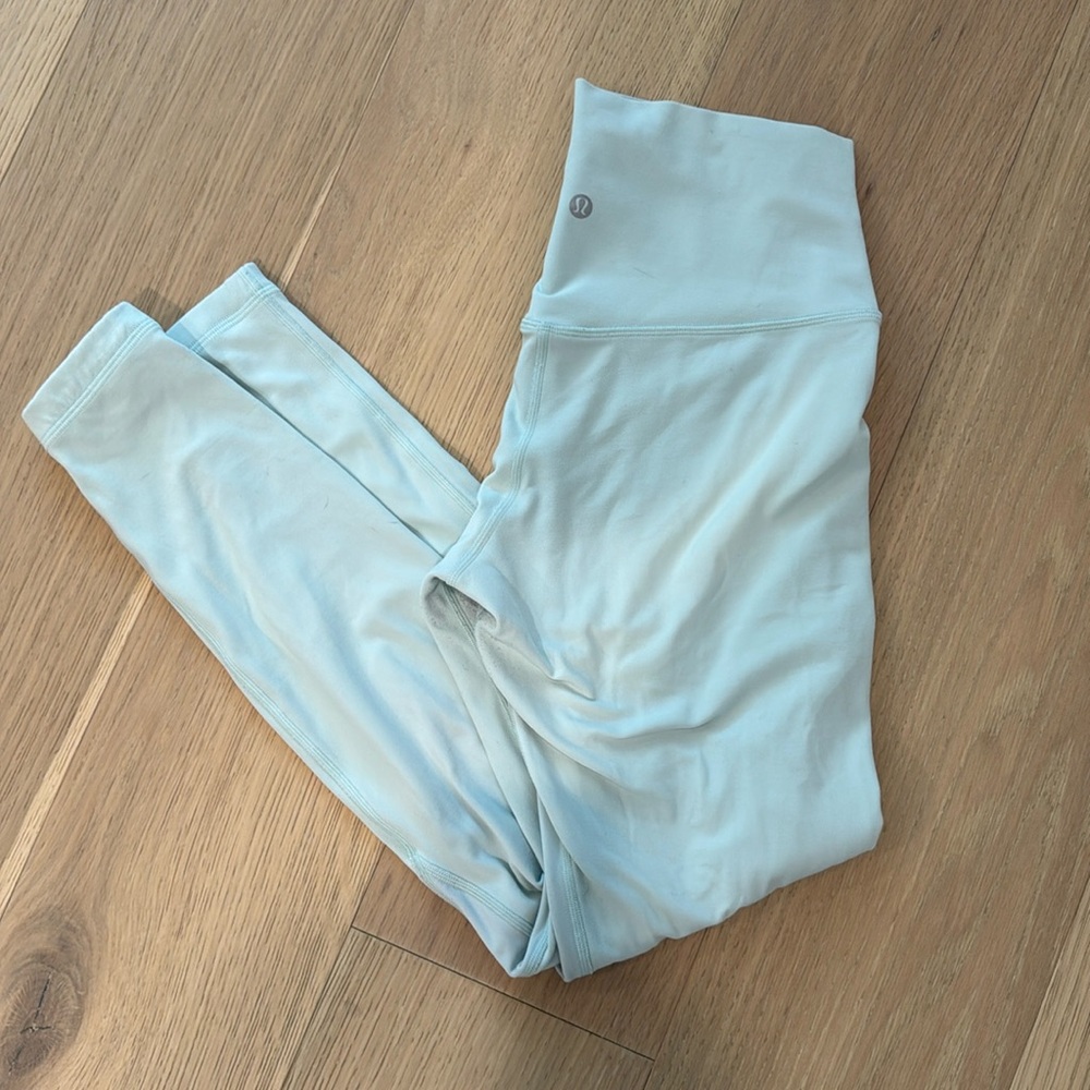 LULULEMON HIGH RISE WUNDER TRAIN DOUBLE LINED LEGGINGS in Mint color